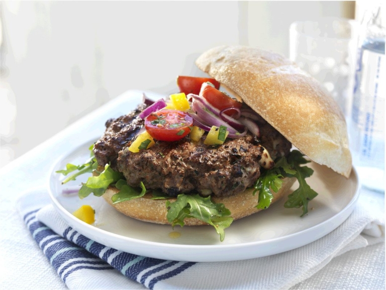 Bacon Infused Cheeseburgers with Market-fresh Salsa