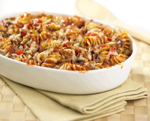 Canadian Beef Mediterranean Beef and Pasta Bake
