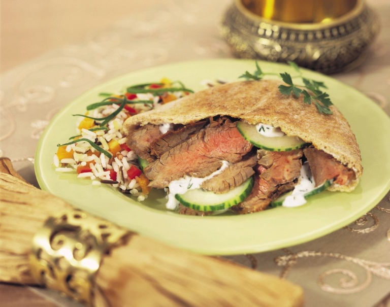 Middle Eastern Grilled Steak Pockets