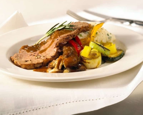 Canadian-Beef-Strip-Loin-Roast-Beef-with-Rosemary-Wild-Mushroom-Sauce