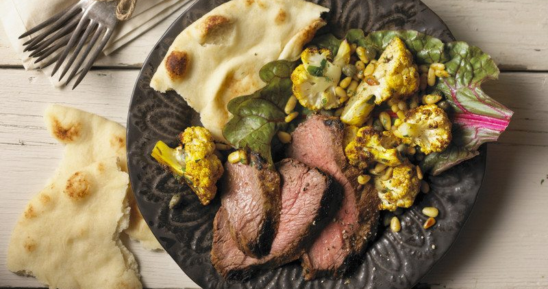 Canadian-Beef-Tandoori-Marinating-Steak-with-Roasted-Curried-Cauliflower