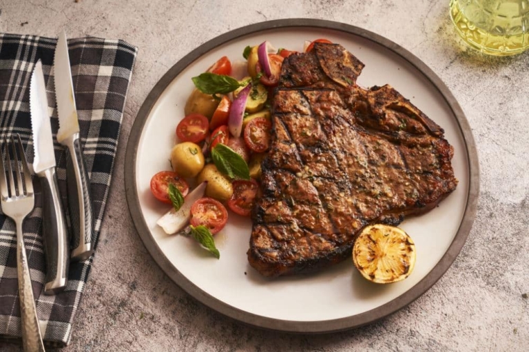 T-Bone Beef Steaks with Pistou