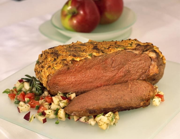 Herb and Mustard “Plastered” Beef Rotisserie Roast