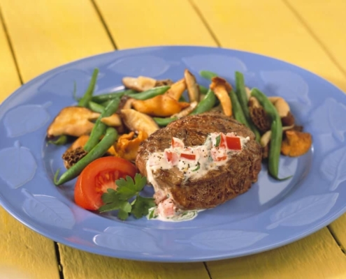 Grilled Beef Medallions with Goat Cheese