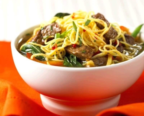 beef and noodle bowl