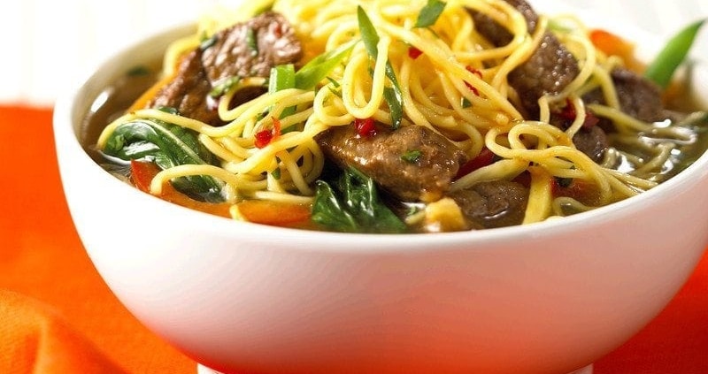 beef and noodle bowl