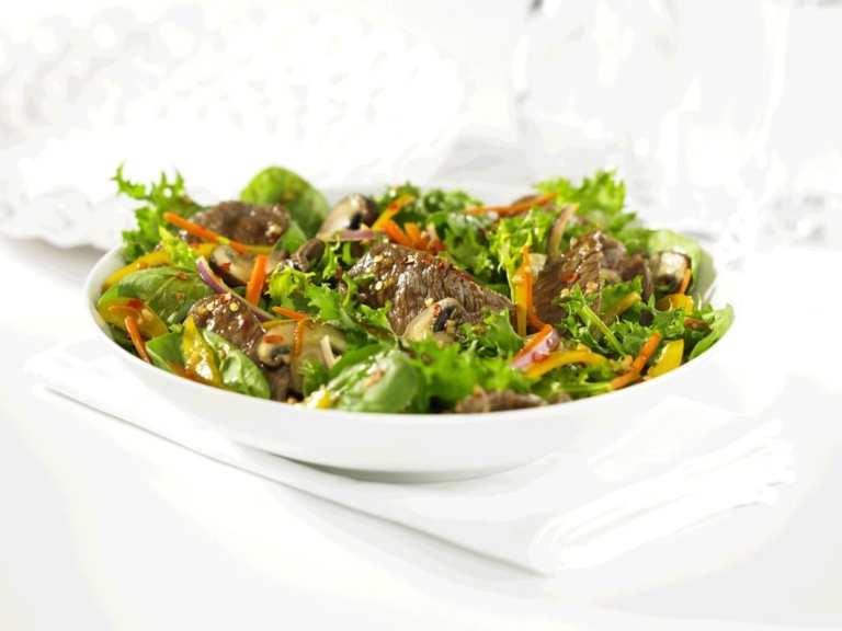 Warm Orange Beef Salad
