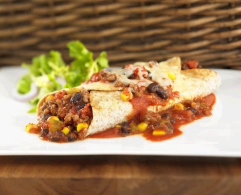 Beef Chili Enchiladas
