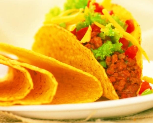 South of the Border Beef Tacos with Guacamole Dip