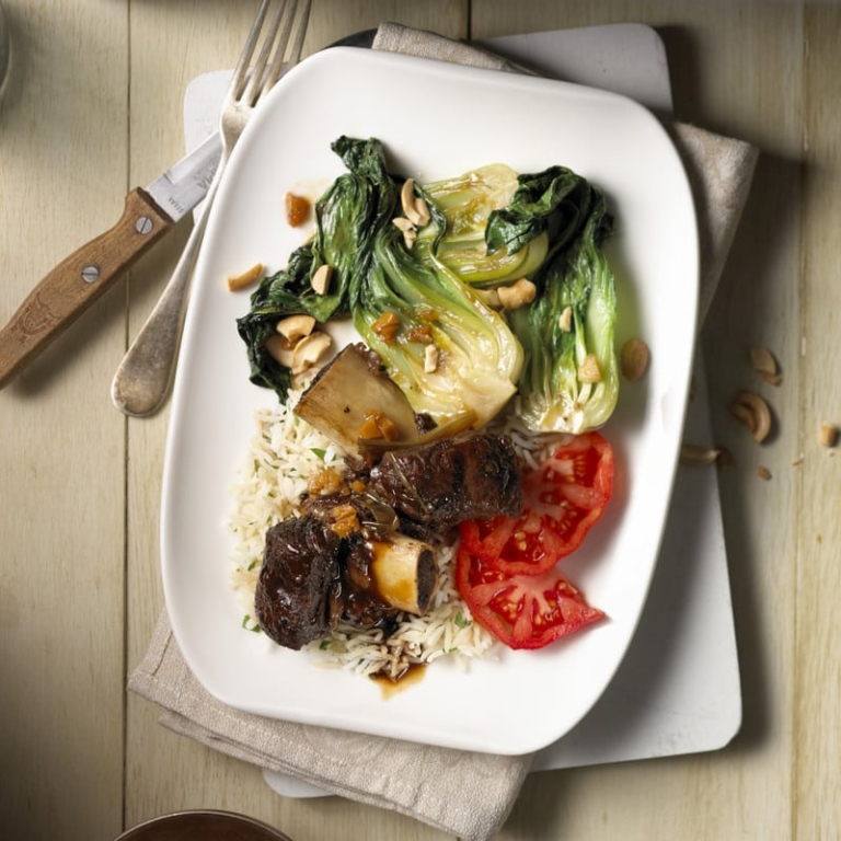 Bulgogi-style Braised Short Ribs with Baby Bok Choy