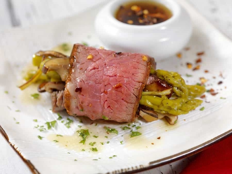 Charred Sirloin Roll with Pickled Asparagus