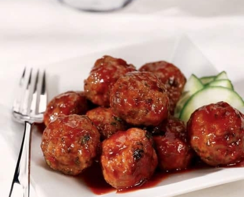 Fruity Glazed Beef Meatball Bites