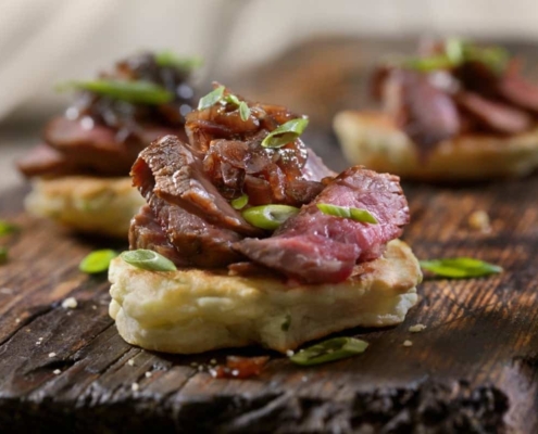 Beef Blinis Bites