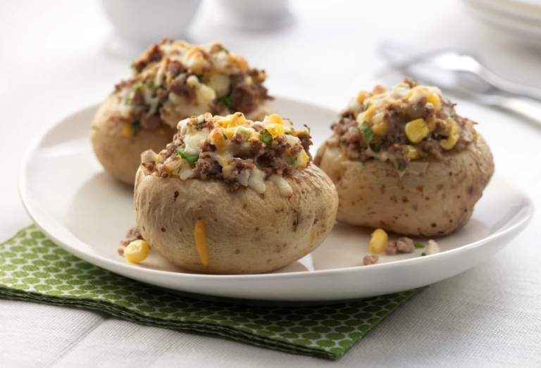 Beef’n Cheese Stuffed Potatoes