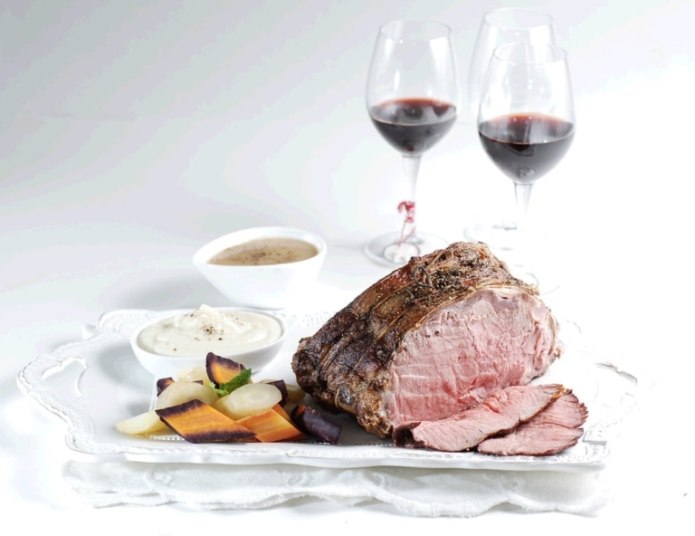 Classic Roast Beef with Rosemary Cream Sauce