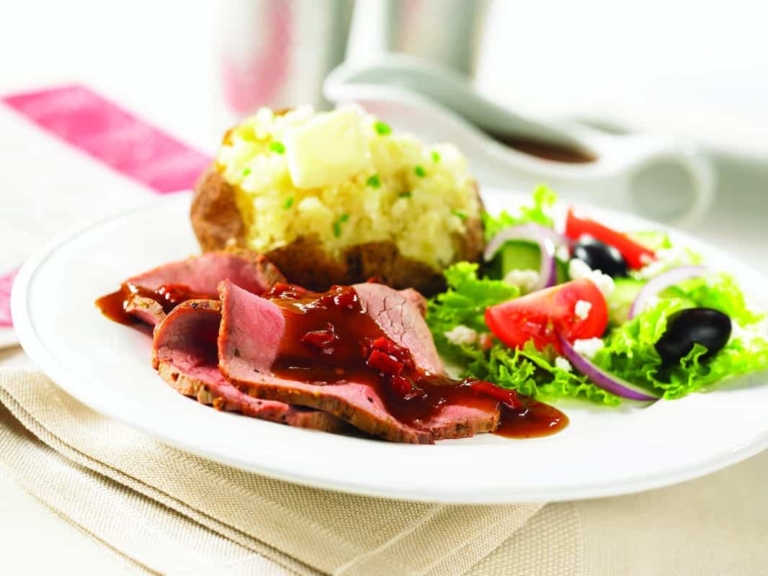 Beef Prime Rib Roast with Berry Wine Sauce