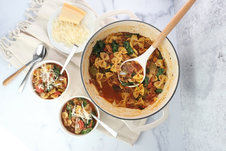 Doubled-Up Simple Beef and Spinach Soup