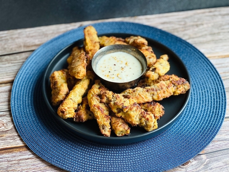 Air Fryer Crispy Country Fried-Style Steak Fingers and Dip
