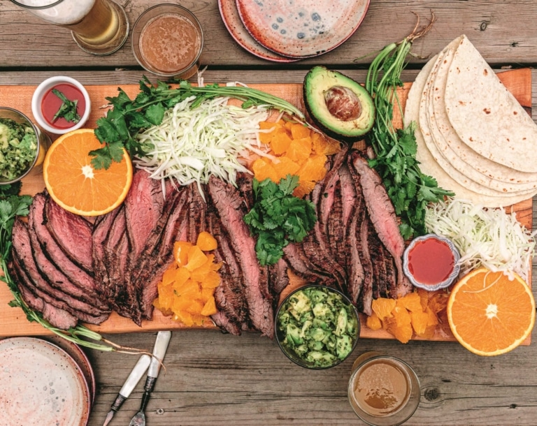 Steak Fajitas with Chimichurri Avocados